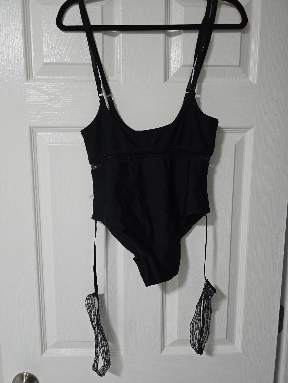 Black Strappy Pole Bottoms with Thigh Garters